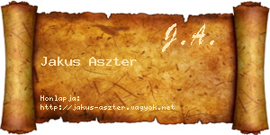 Jakus Aszter névjegykártya